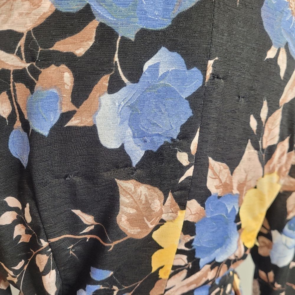 UNIQUE VINTAGE dress black‎ floral Kelsie stretch wrap 1X - Picture 8 of 12